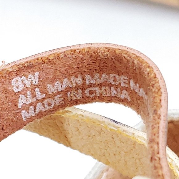 Lane Bryant Womens Strappy Wedge Cork Midsole High Heel‎ Slide Sandals Multi 8W - Picture 10 of 10